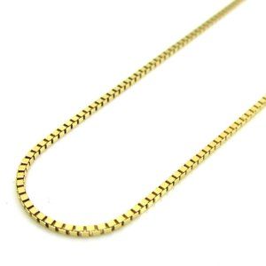 10K YELLOW REAL GOLD SKINNY BOX LINK CHAIN 18 INCH 1.6gr